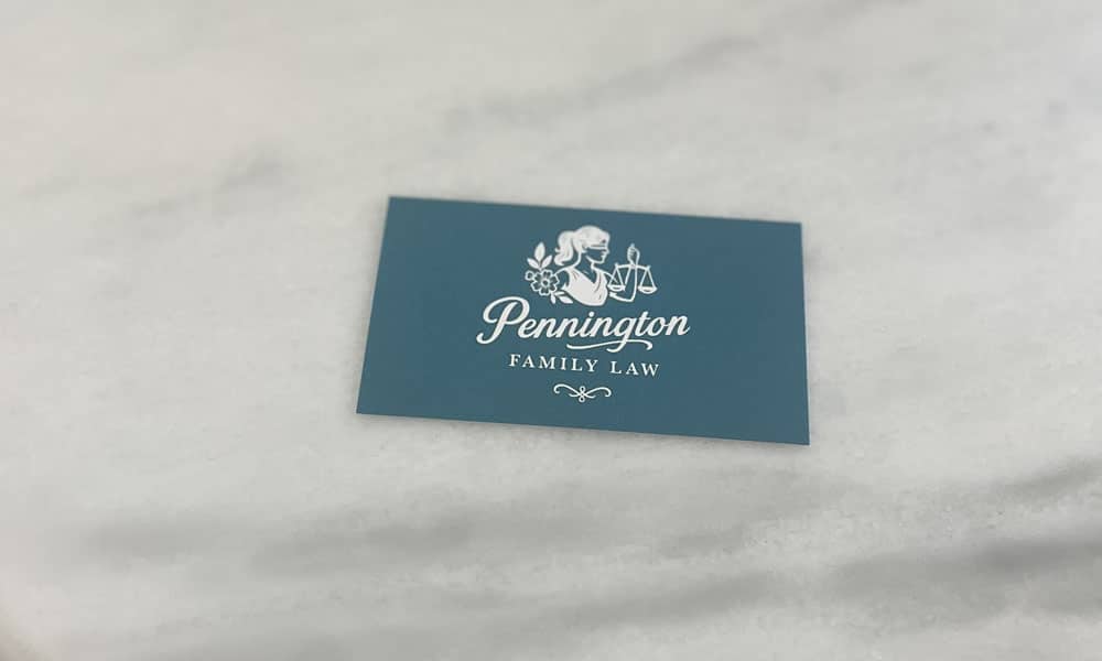 pennington family law business card